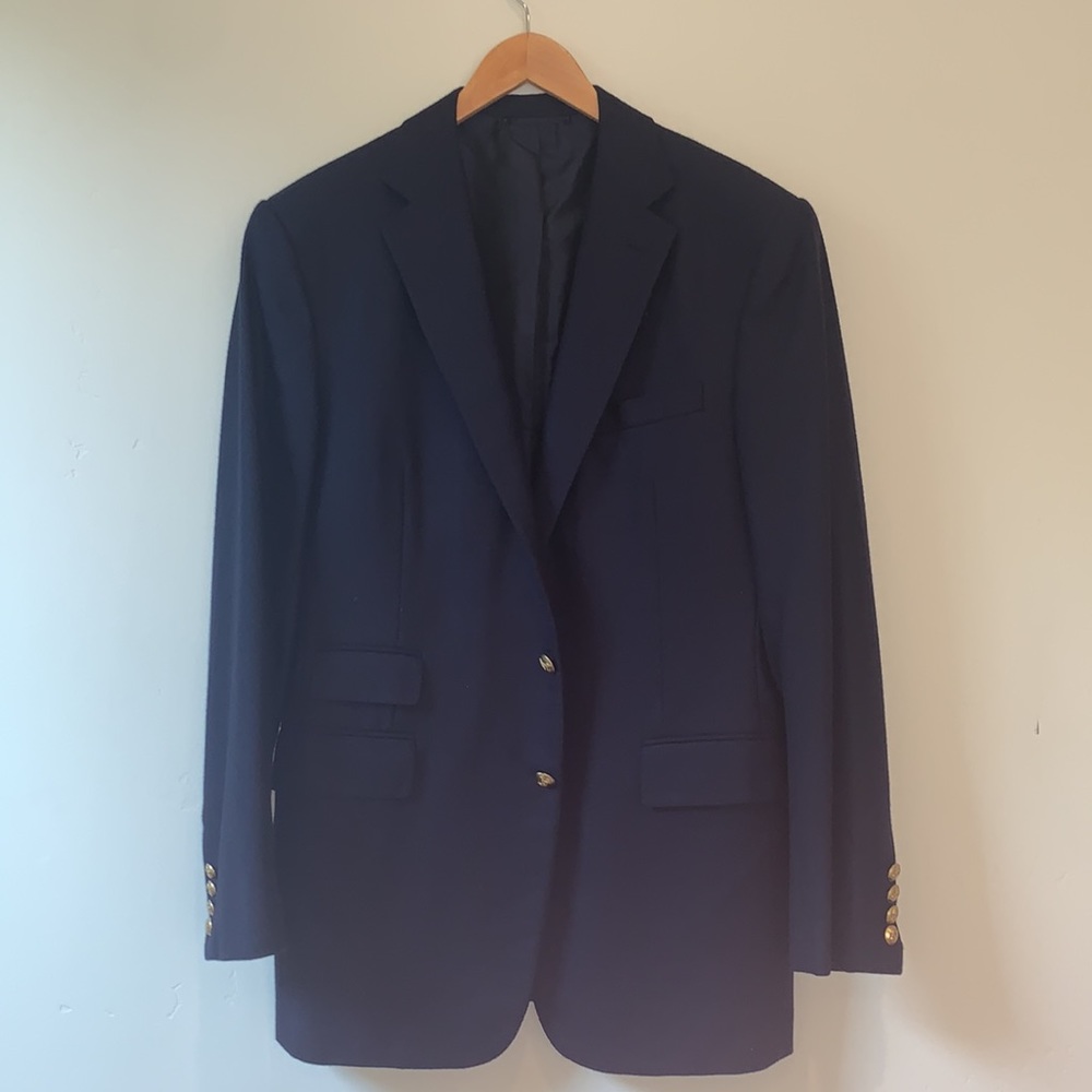 Ralph Lauren Purple Label Navy 100%Cashmere Mens Sports Coat 40 Regular